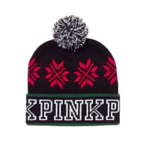NWOT Victoria's Secret PINK Pom-Pom Holiday Hat - Size OS   ***Item: 0572 - Picture 2 of 4
